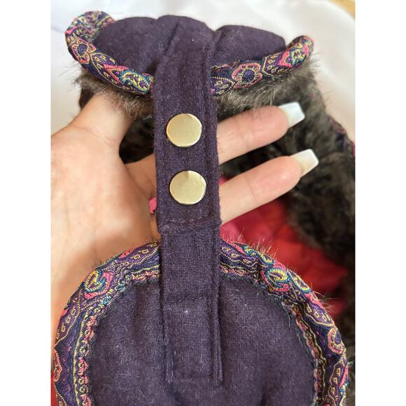 REI Trapper Hat Faux Fur Ear Flap Plum Winter Wool Blend One Size - Picture 6 of 6